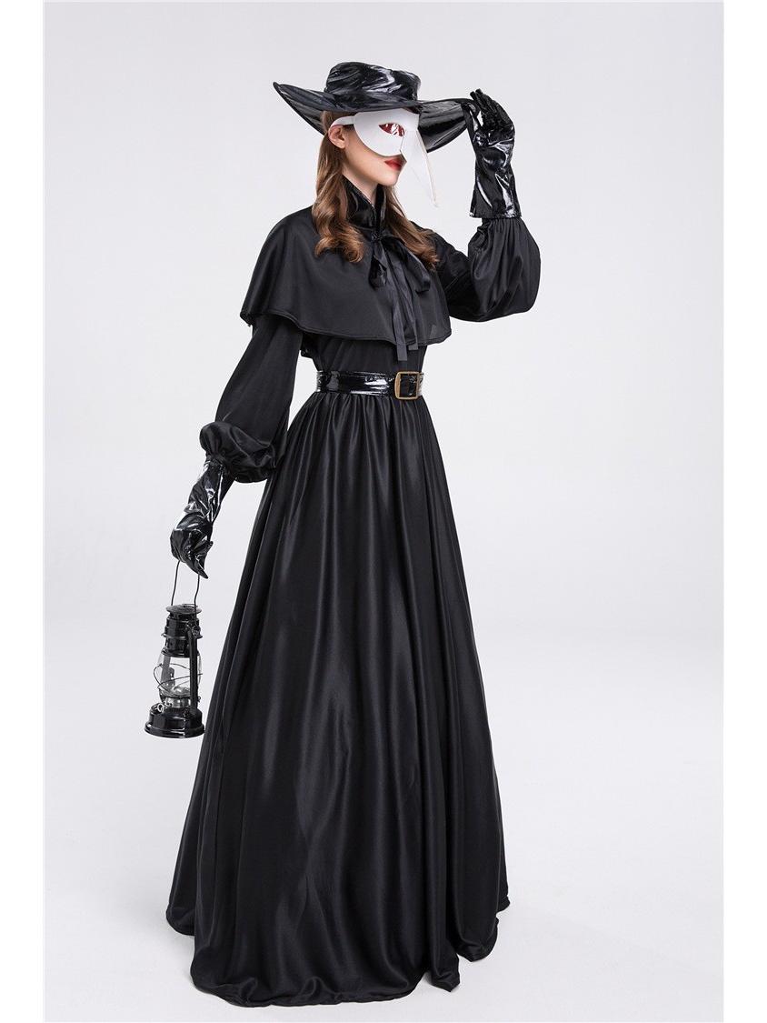 Взрослый средневековый стимпанк костюм чумного доктора с длинным клювом Medium