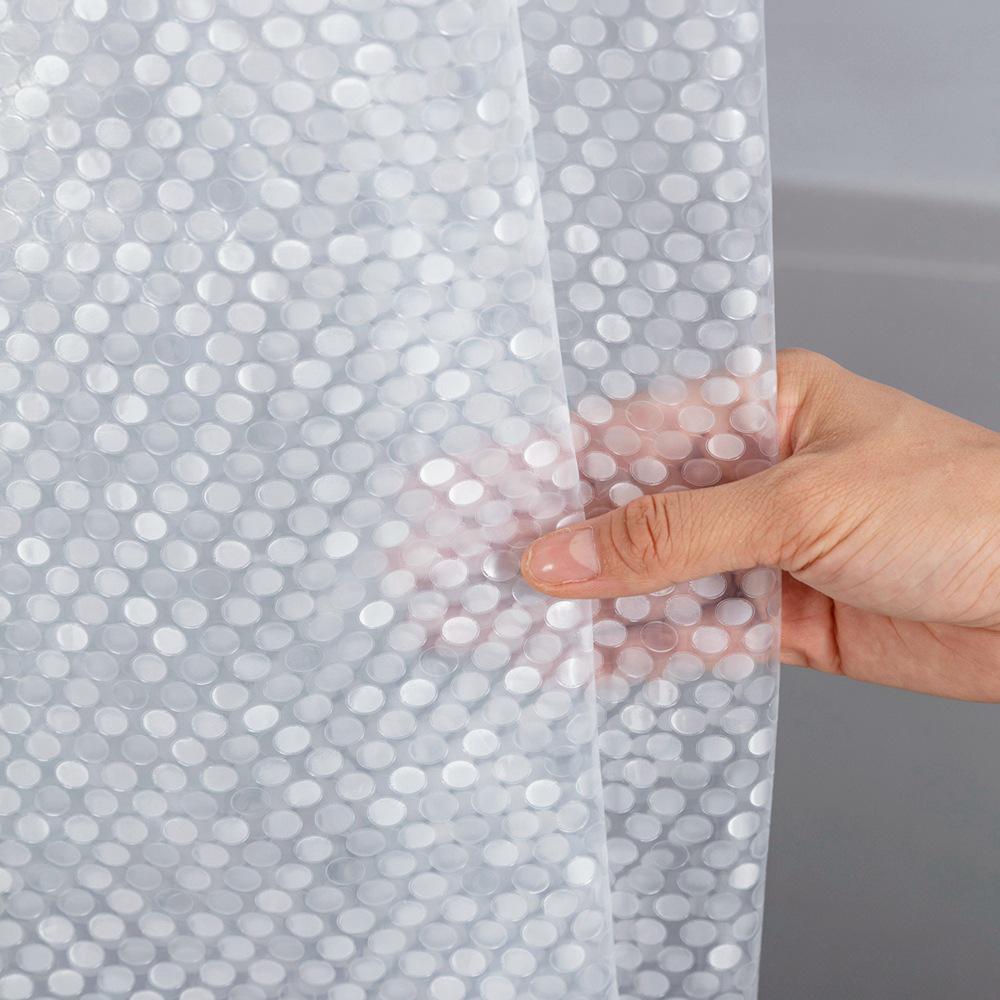 Waterproof PEVA Diamond Shower Curtain - No-Drill Installation for Bathroom Partition