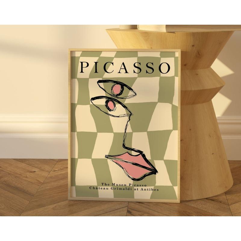 Picasso Exhibition Wall Art Print Abstract Vintage Minimalist Face Body Canvas Painting Poster Picture for Home Decor