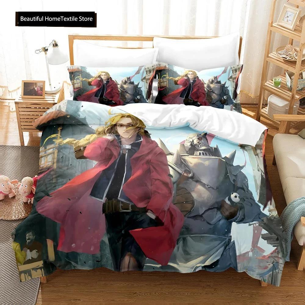 Fullmetal Alchemist Anime Bedding Set Duvet Cover Single Twin King Size Comforter Home Textile Bedroom Decor
