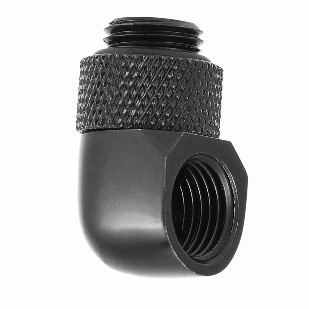 G1/4 Thread PC Water Cooling Fitting 90 Degrees Two Touch Fitting Elbow Connector  Soft Tubes