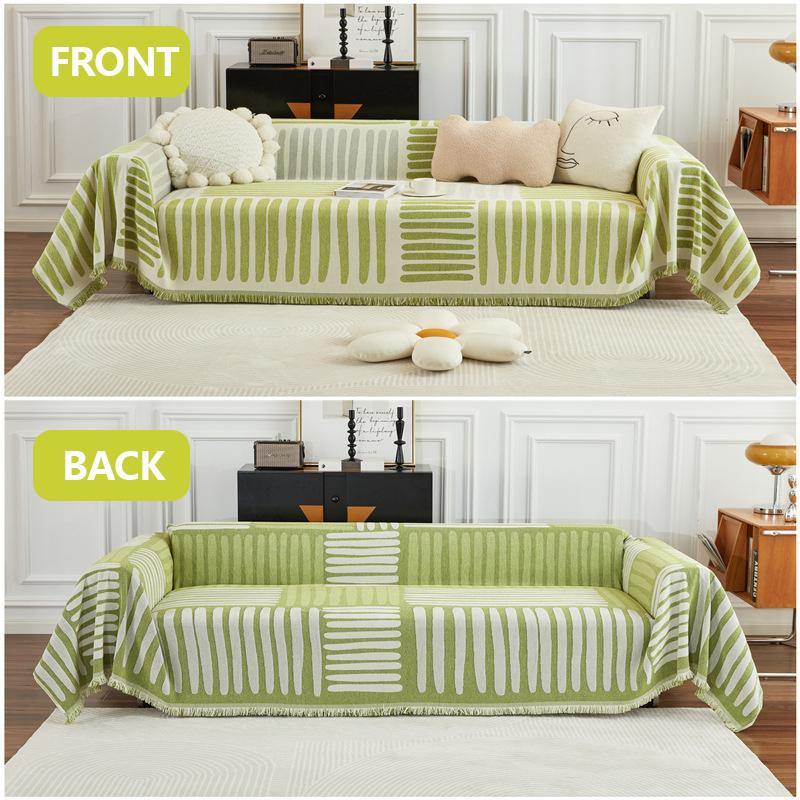 Chenille Sofa Möbel Handtuch Doppelseitig Einfach zu Bedienen Stil Quaste Rand Couch Abdeckung Rutschfest Katzenkratzfest Camping Decke Sofa Abdeckung