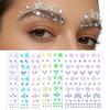 Pure Color Face Gems Sticker Self-Adhesive Rhinestones Makeup Decoration for Women and Girls