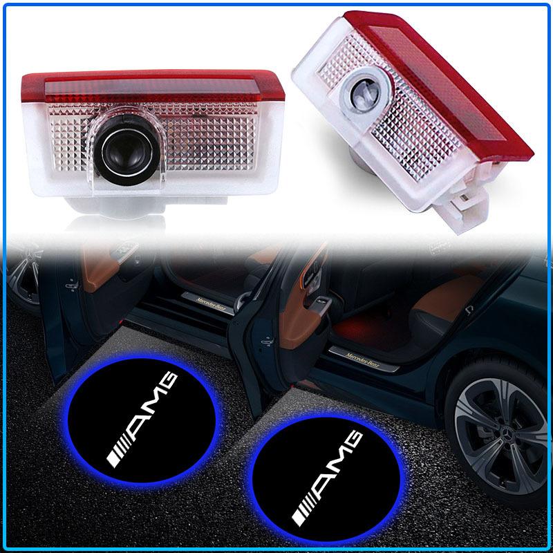 2pcs HD Led Welcome Light Car Door Projector Lamps Car Accessories For Mercedes-Benz CLA CES CLS SLK GLK CLK SLS CLG GLE GLC GLB EQC GLA GLS SLC