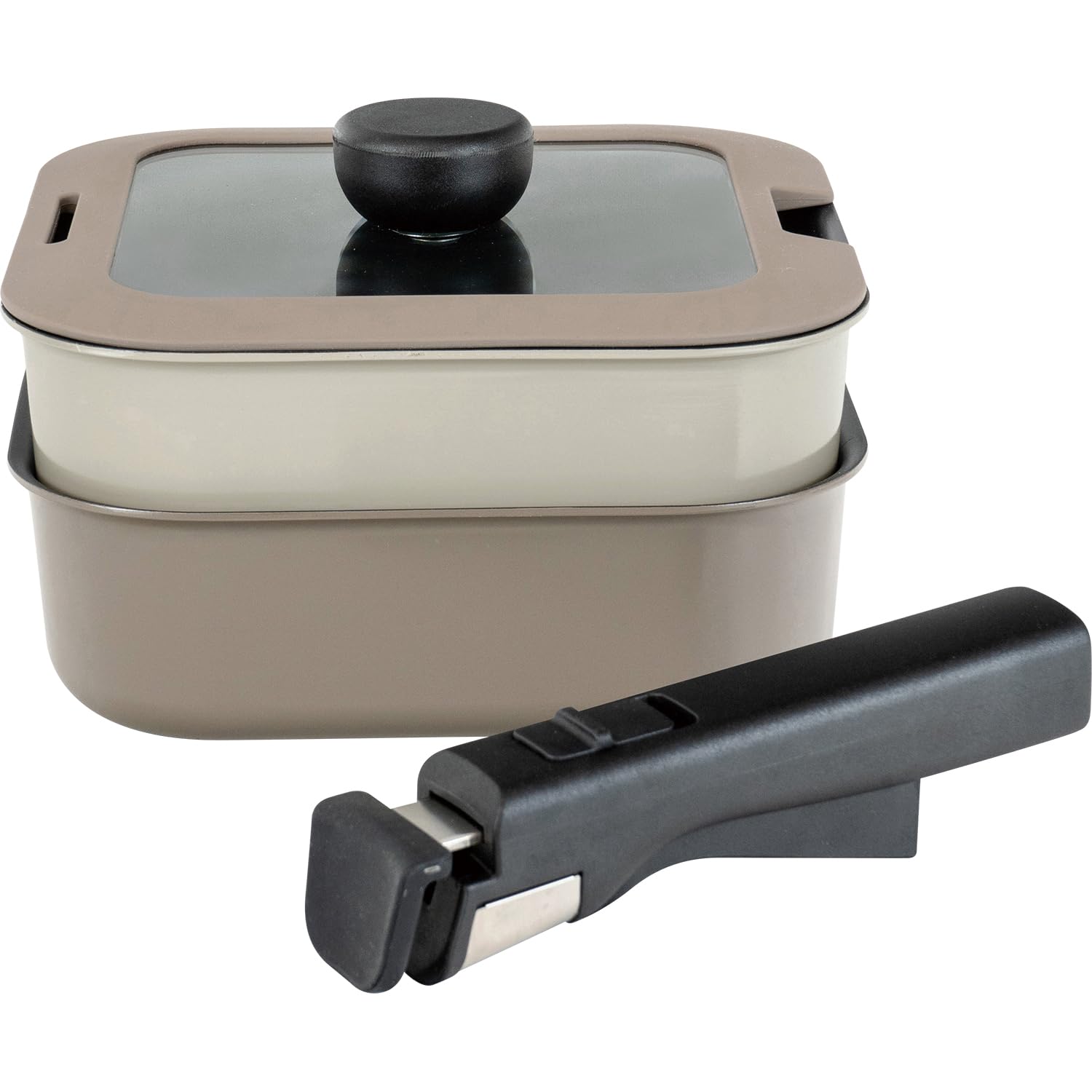 

Wahei Freiz Square Frying Pan Set, 18cm, 4-Piece Set, PFOA-Free, IH/Gas, Rectomate RB-3105
