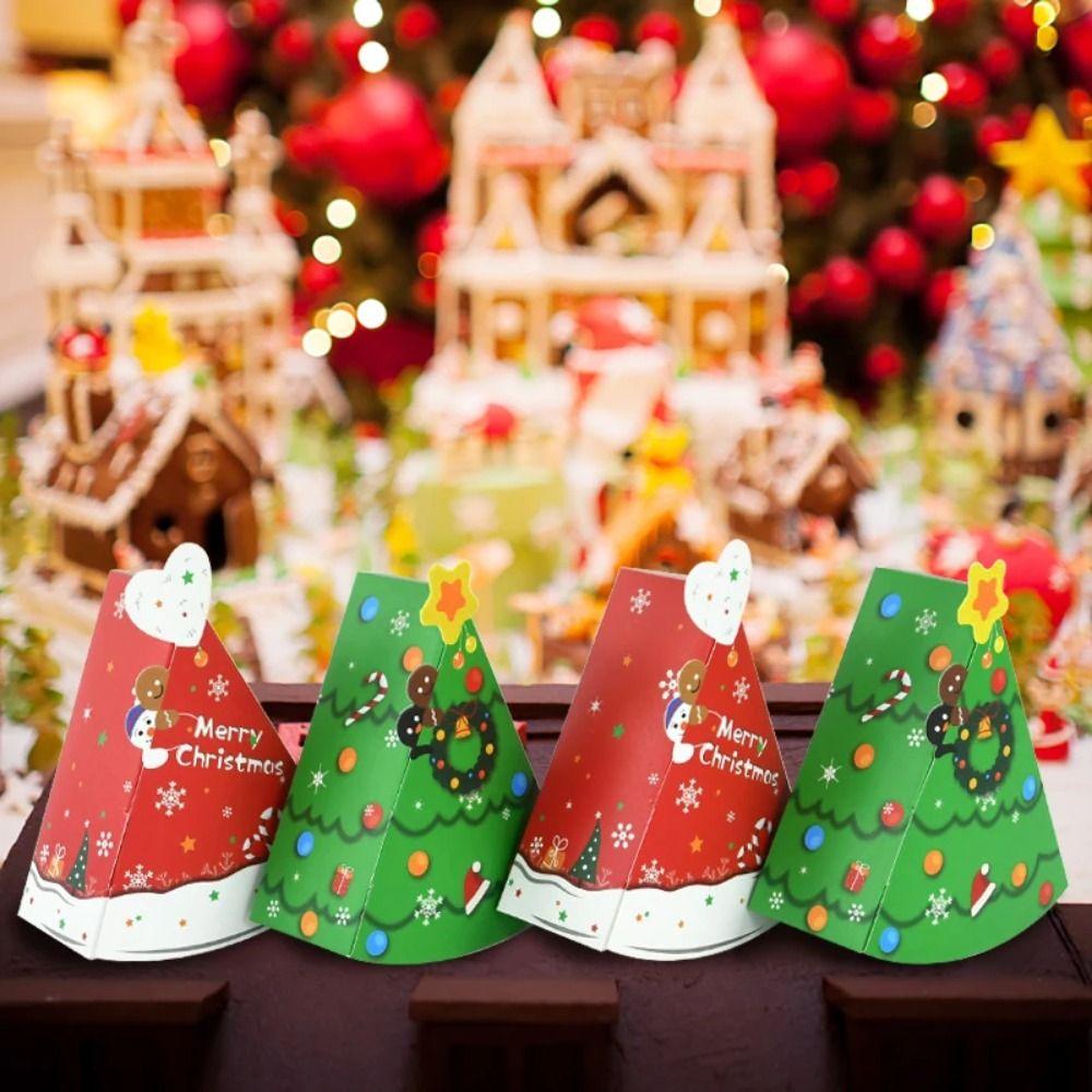 10pcs Exquisite Christmas Gift Candy Boxes Cute Storage Box Xmas Eve Packaging Bag  Holiday