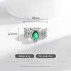 925 Sterling Silver Fashion Classic Emerald Zircon Hollow Pattern Ring Birthday Party Anniversary Gift