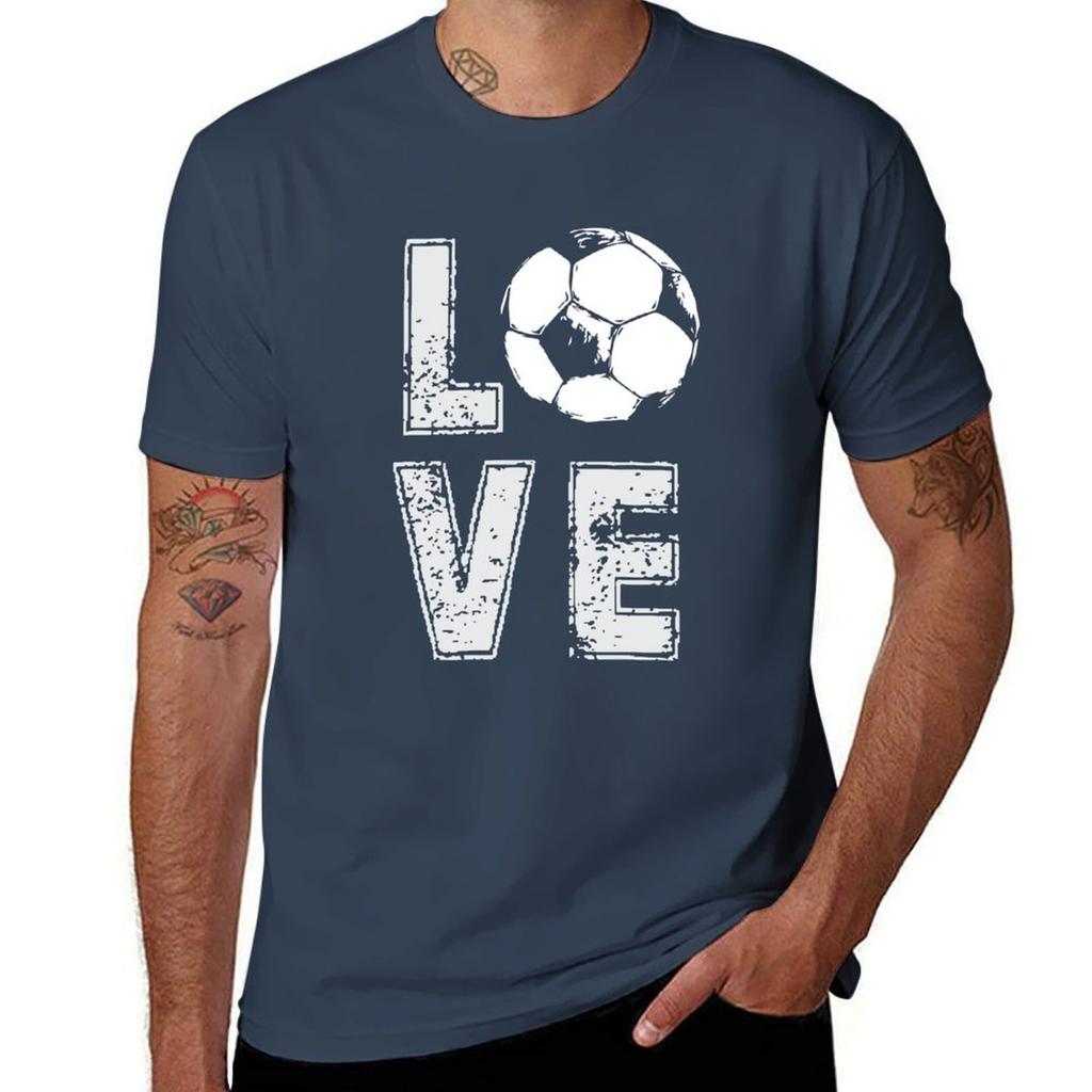 Girls Unisex Love Soccer Football Tshirt Lightweight Hiking Tshirt