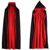 Kinder Erwachsenen Vampirumhang Umhang Stehkragen Kapuze Wendeumhang Schwarz Rot Halloween Party Cosplay Kostüm Männer Frauen Kleidung
