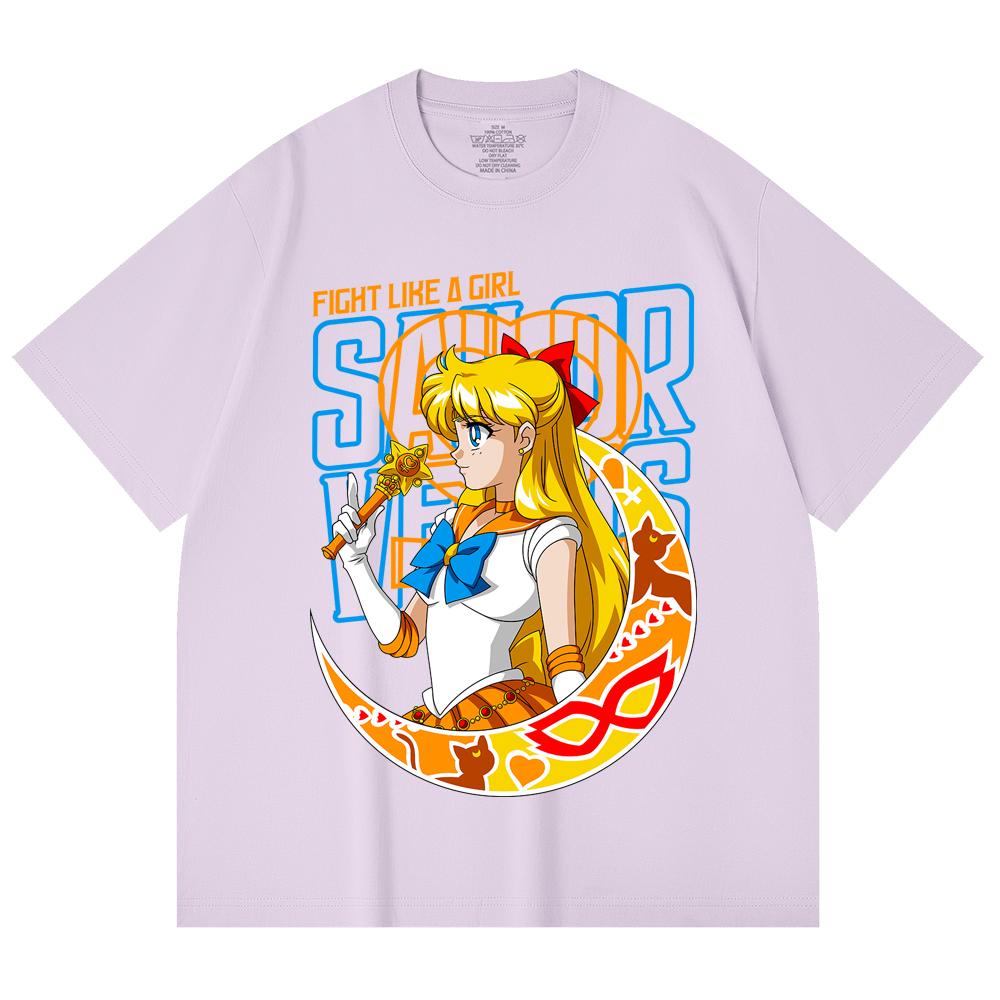 230 Gsm 100% Cotton Sailor Moon V5 Venus Print Unisex Heavy Cotton T Shirt