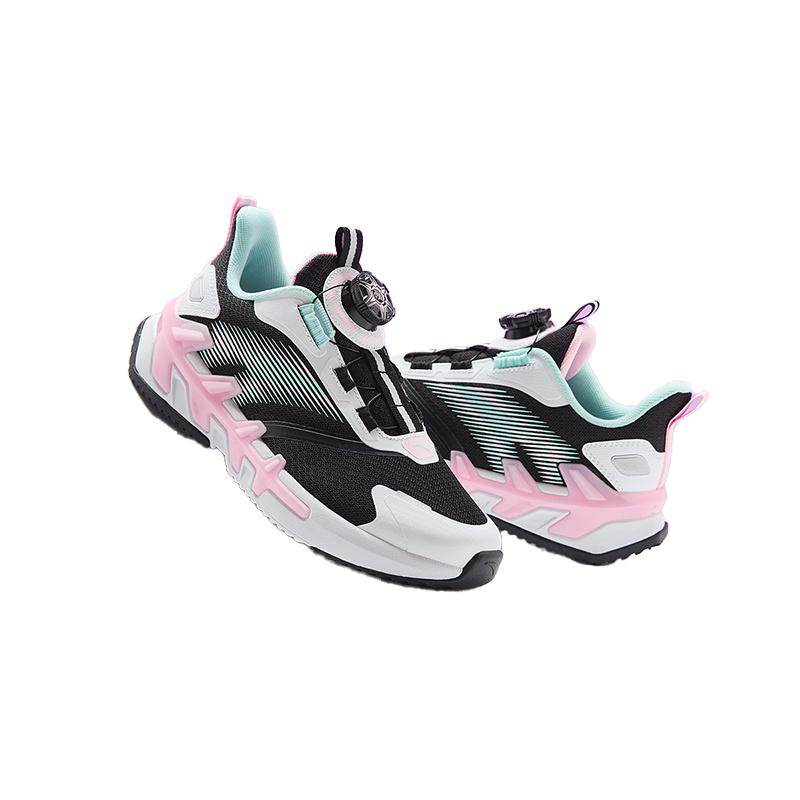 Anta Kids Bow Speed Comfortable Versatile Simple Non-Slip Breathable Low-Top Running Shoes Kids running shoes Black White Pink A22435532-3