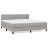 3140305 vidaXL Lit à sommier tapissier avec matelas Gris clair 160x200cm Tissu