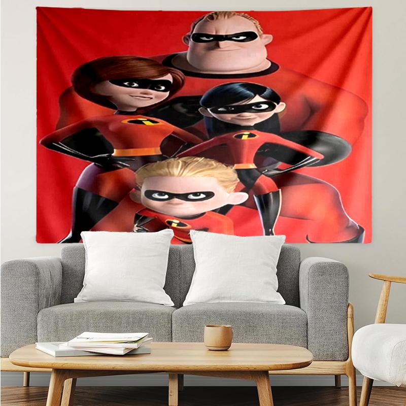 The Incredibles Print Tapestry, Backdrop, Easy Setup, Ideal for Bedroom, Office & Living Room, with Aesthetic Wall Hanging Decor.