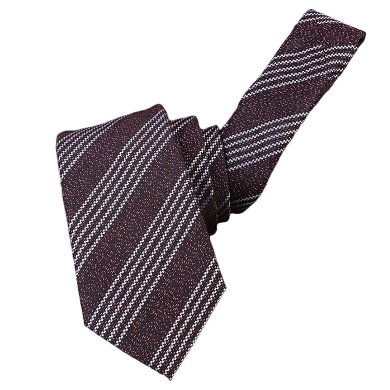 [Белый Клык] Элегантный Галстук, В Горошек, Узкий Дизайн, Для Бизнеса, Повседневный, На Вечеринку, Мужской NC127 (Вино Белое)