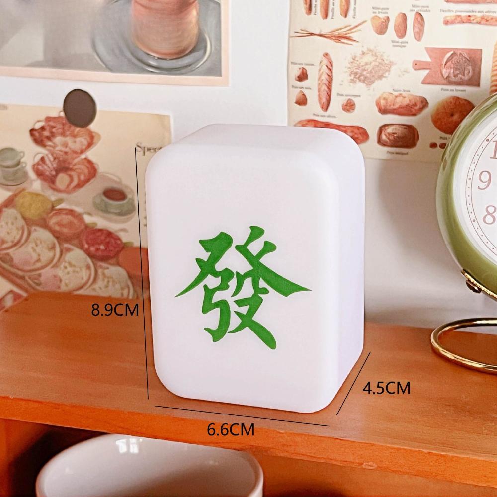 Chinese Mahjong Night Light Eye Protection LED Lamp Get Rich Wealth-Word Lucky Wishes Creative Desk Ornament and Lighting