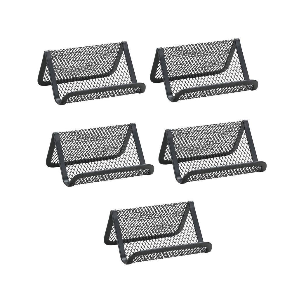5Pcs Business Card Holder Gift Mesh Card Stand for Business Exhibitions Restaurants Travel Agencies Conference Tables Office