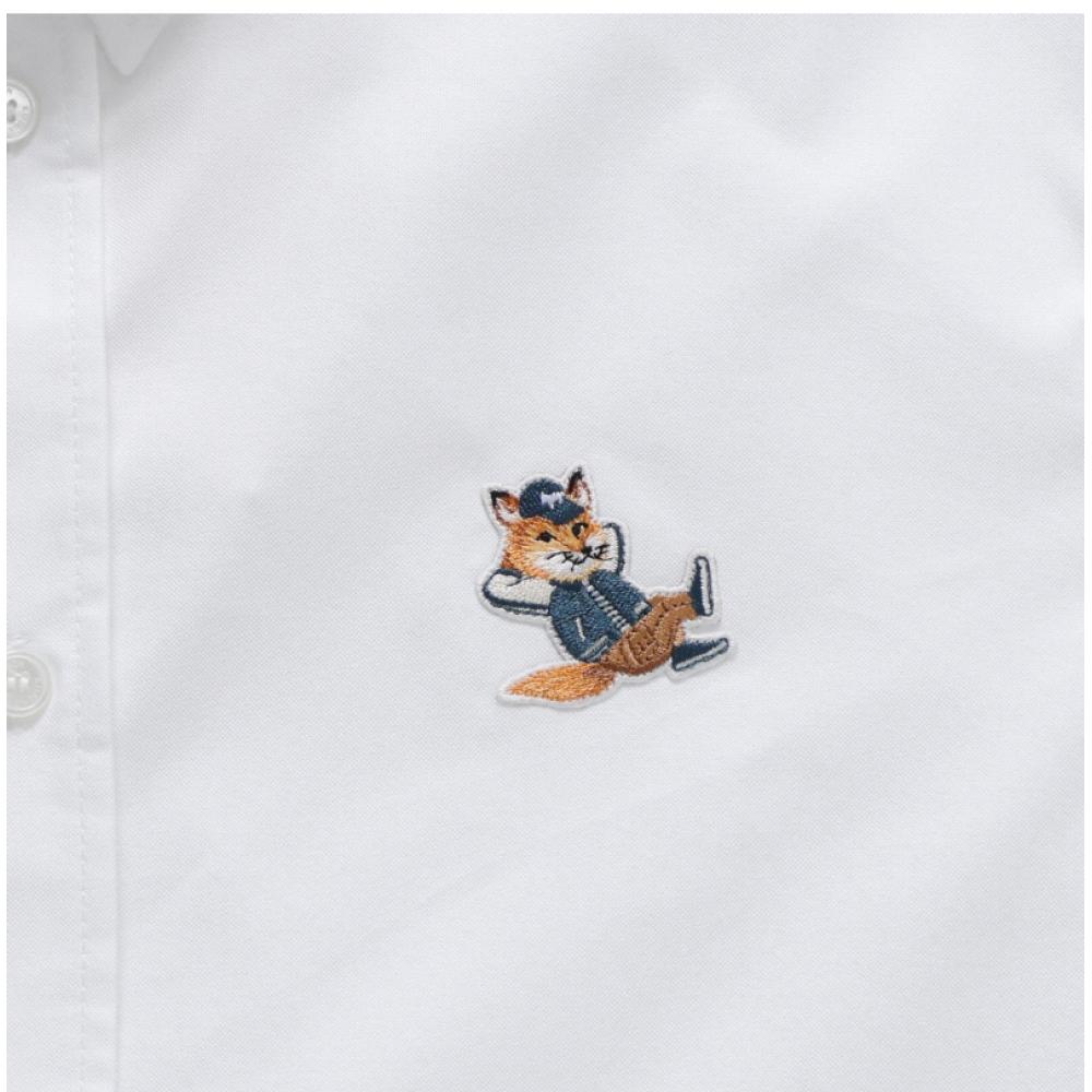 Maison Kitsune Km00488wc2010 P100 Dressed Fox Patch Mens Shirt