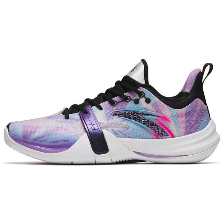 

new Anta Crazy 4 Team Cushioning Anti Slip And Wear Resistant Low Top Basketball Shoes Men s Purple Black 44.5
