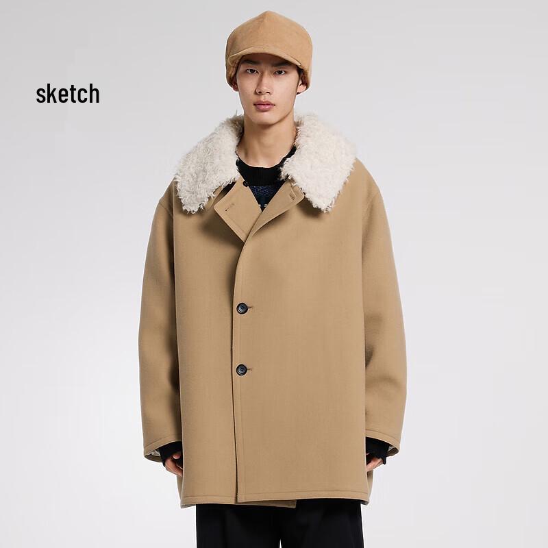 

CROQUIS Men s Loose Fit Lapel Wool Blend Jacket