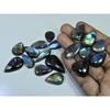 334Cts.Natural Labradorite Multi Fire Pear Cabochon Loose Gemstone 19Pcs Lot LL-991