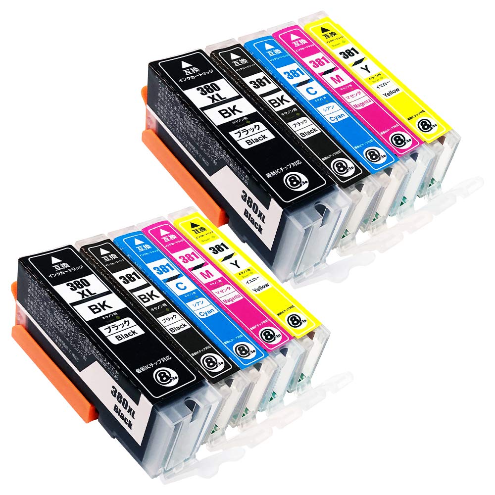 

Compatible Canon Ink x x Pack of 10 with Remaining Ink Level Display and IC Chip Compatible by Green High-Quality Cartridges BCI-380XL (Black) 2,