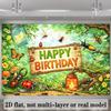 2D Bug Insect Happy Birthday Backdrop for Kids Party Photoshoot