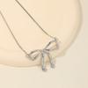 Fashionable Bow Necklace Bowknot Pendant Neckchain Adjustable Chain Choker Handmade Collarbone Chain Gifts for Women