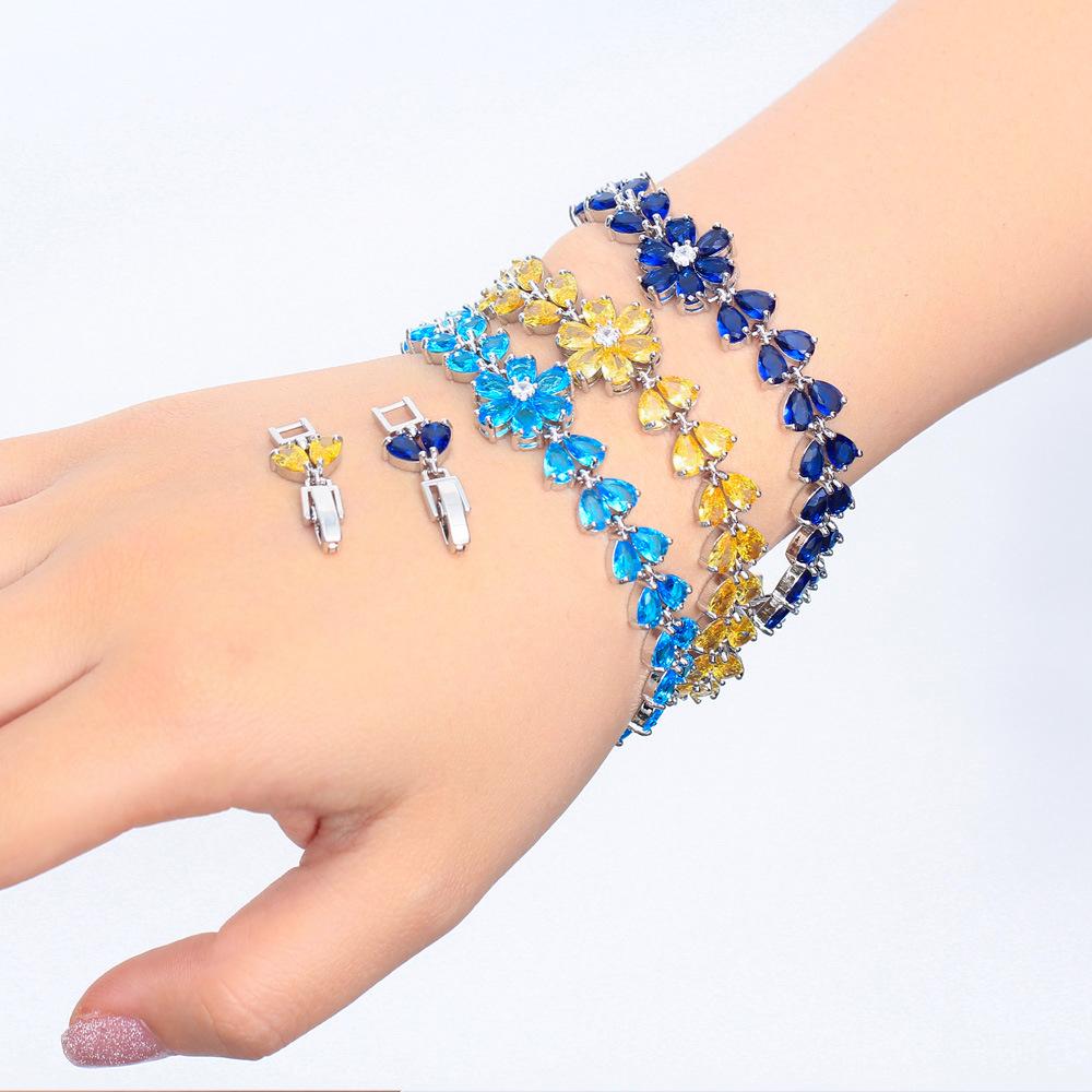 Mehrfarbig Optional Kupfer Eingelegte Zirkonia Schmuck Kreatives Blumenarmband Schmuck