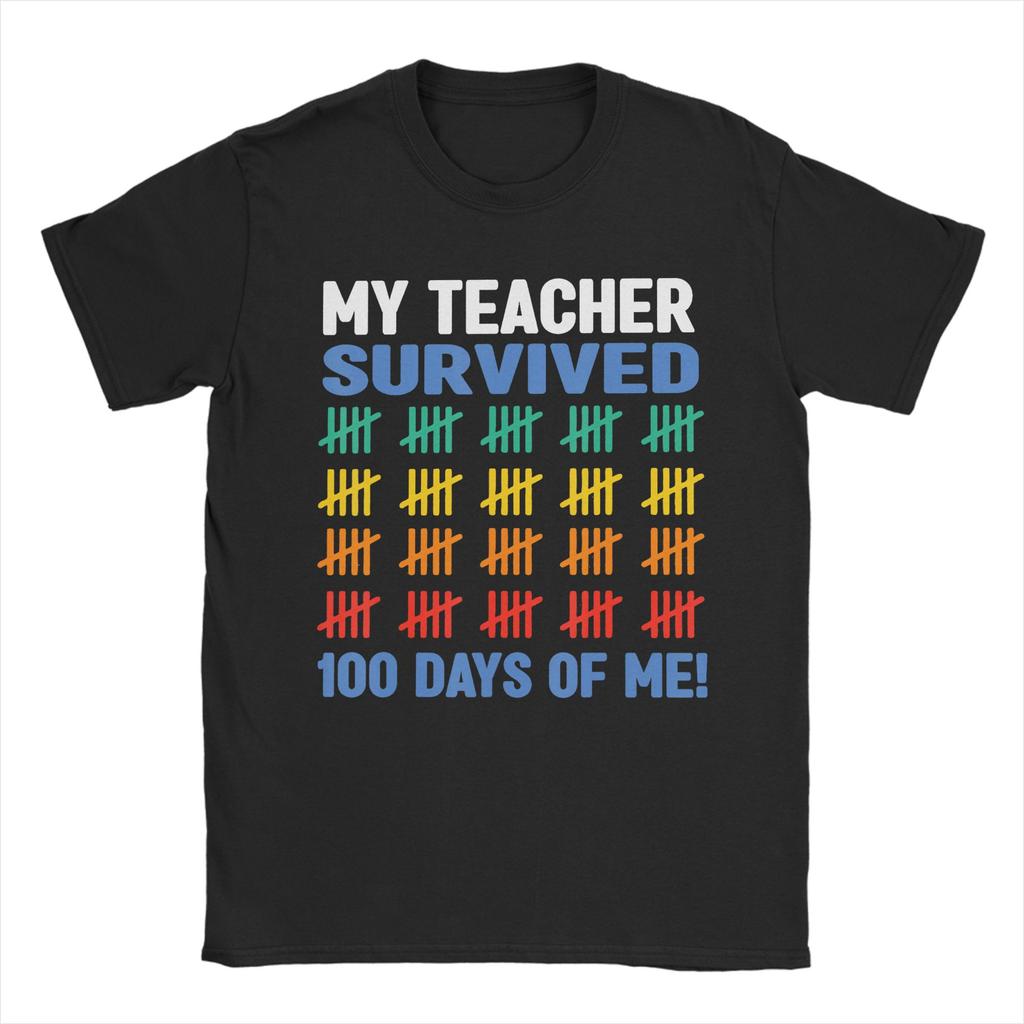 100 Days of School 100th Day of School TShirt Summer Fashion TShirts Unisex Cotton ONeck Plus Size Top Tees Y2K Retro Tops