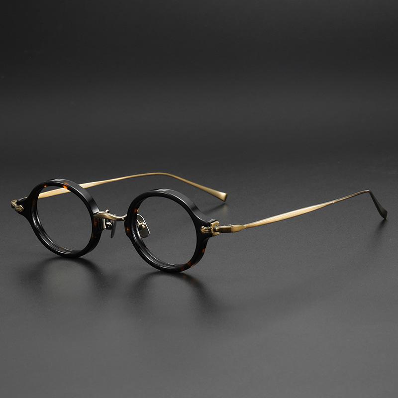 Eternal KMN181 Turtle Retro Myopia Glasses - Pure Titanium Small Round Frame