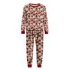 Set de pijama din flanelă cu imprimeu de Crăciun coordonat pentru familie, cu bluză cu mânecă lungă și pantaloni