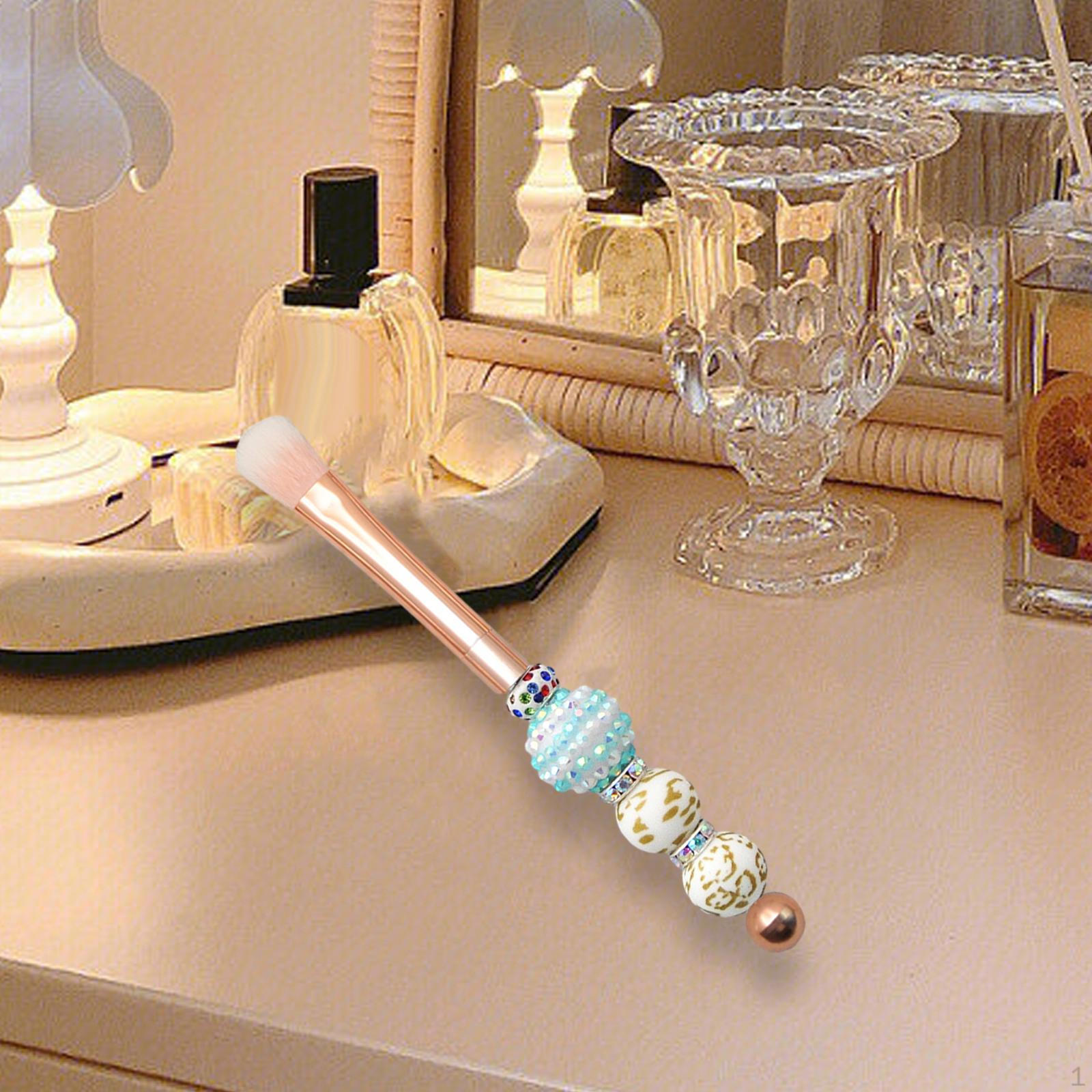 

Beadable Makeup Brush with Soft Synthetic Fiber, Comfortable DIY Cosmetic Brushes, Metal Tube for Eye Shadow Brush