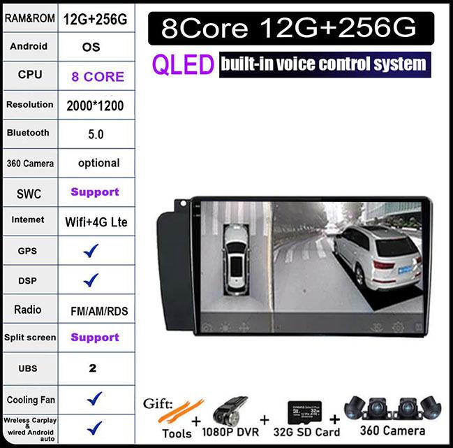 7 Inch Android 14 For Volvo XC70 V70 S60 2005 - 2009 Car Radio Multimedia Player Navigation GPS Carplay 4G WIFI