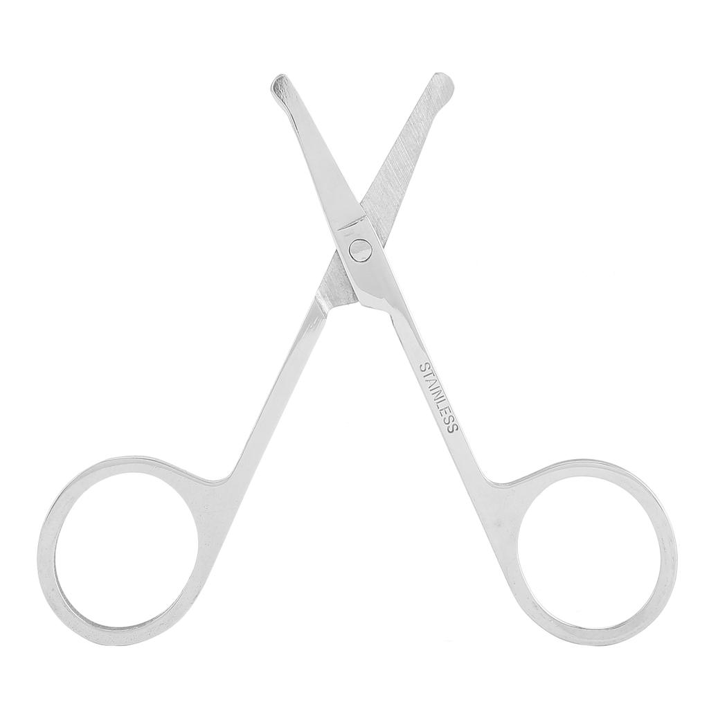 Stainless Steel Round Nose Nose Hair Scissors Safe Clean Beauty Scissors for Nose Eyebrows Eyelashes Men Moustache