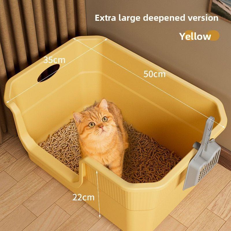 

Котовий туалет дуже великий напівзакритий Котовий туалет дуже великий Захищений від бризок Величезний туалет для мейн-куна Товари для тварин send oversized cat litter shovel