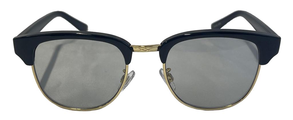 CYPHUS Clubmaster UV Protection Sunglasses, Style, Unisex, (Black/Light Gray)