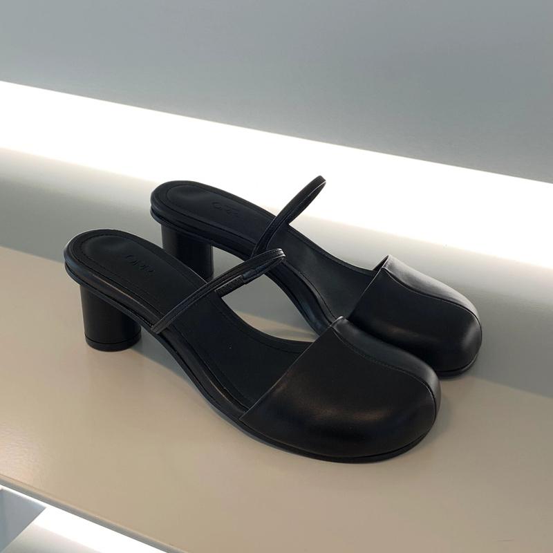 Mules Shoes Women High Heels Slippers Sandals for Woman Summer 2025 Trend Loafers Shoes Marie Janes Pumps Chunky Dress Slides