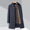 Men's Winter Wool Coat with Mink Fur Collar and Down Liner