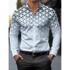 Gradient Polka Dot Print Men's Long-Sleeve Shirt Classic Fashion Lapel Button Casual Fit Shirts Business Soft Men Social Clothes
