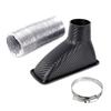 1Pcs Universal Car Front Bumper Admission Air Turbo Air Intake Pipe Kit Abs Turbine Inlet Kit Pipe Air Funnel Carbon Fiber Look