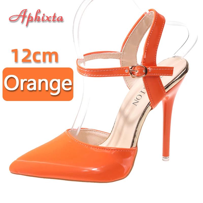 Fashion Summer Women's Sandals 12cm Super High Stiletto Heels Ankle Strap Sandals Large Size Women Hollow Pointed Toe Party Heels Shoes