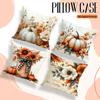 Home Decor Autumn Pumpkins And Floral Fall Pillow Covers Pattern Cushion Cover Suitable For Sofa Bedroom Car Pillow Cover