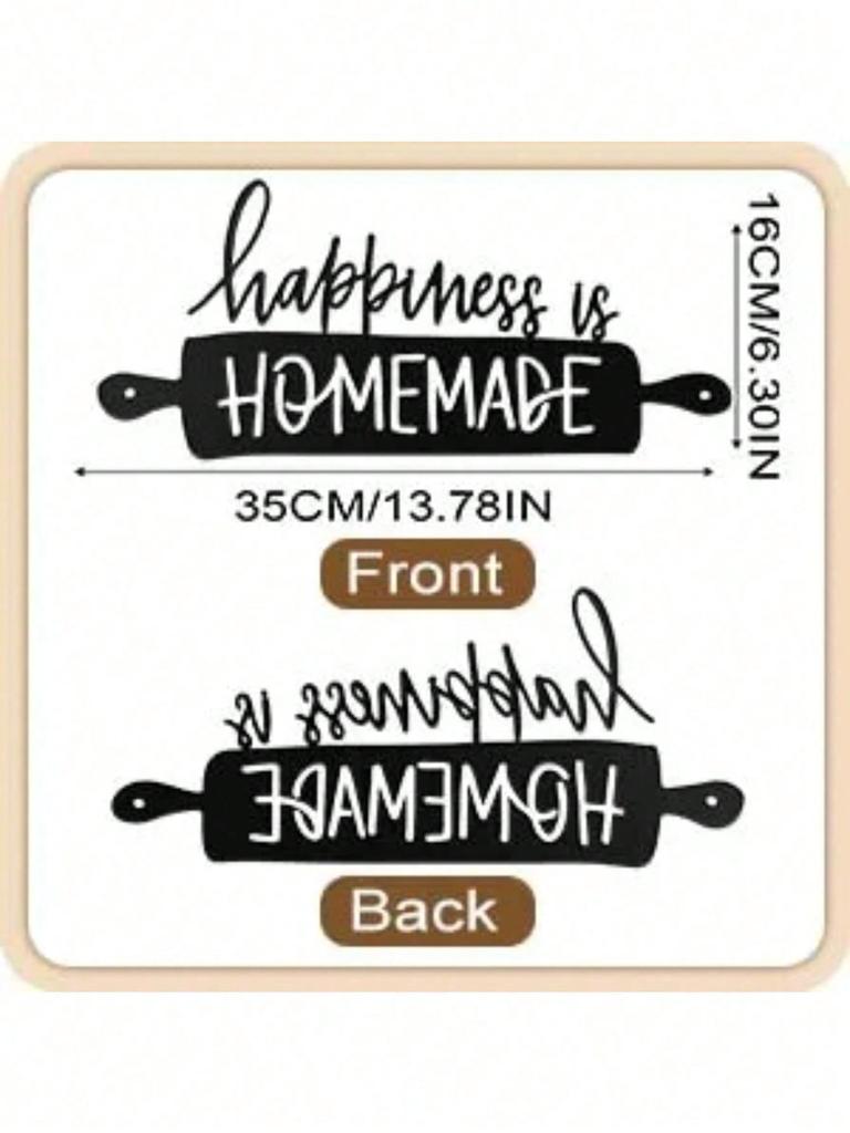 Vintage Farmhouse Metal Wall Decor "Happiness Comes From Life" Kitchen Sign