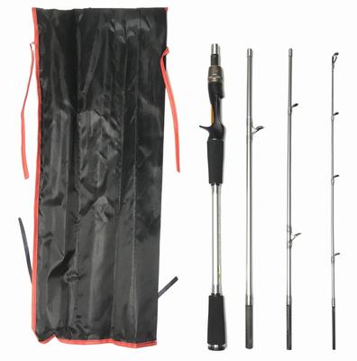 EVA 6' Baitcasting Pack Rod, 4-Piece (MH) for Bass Fishing, Travel, Sea Bass, Rockfish, and More [Imported]