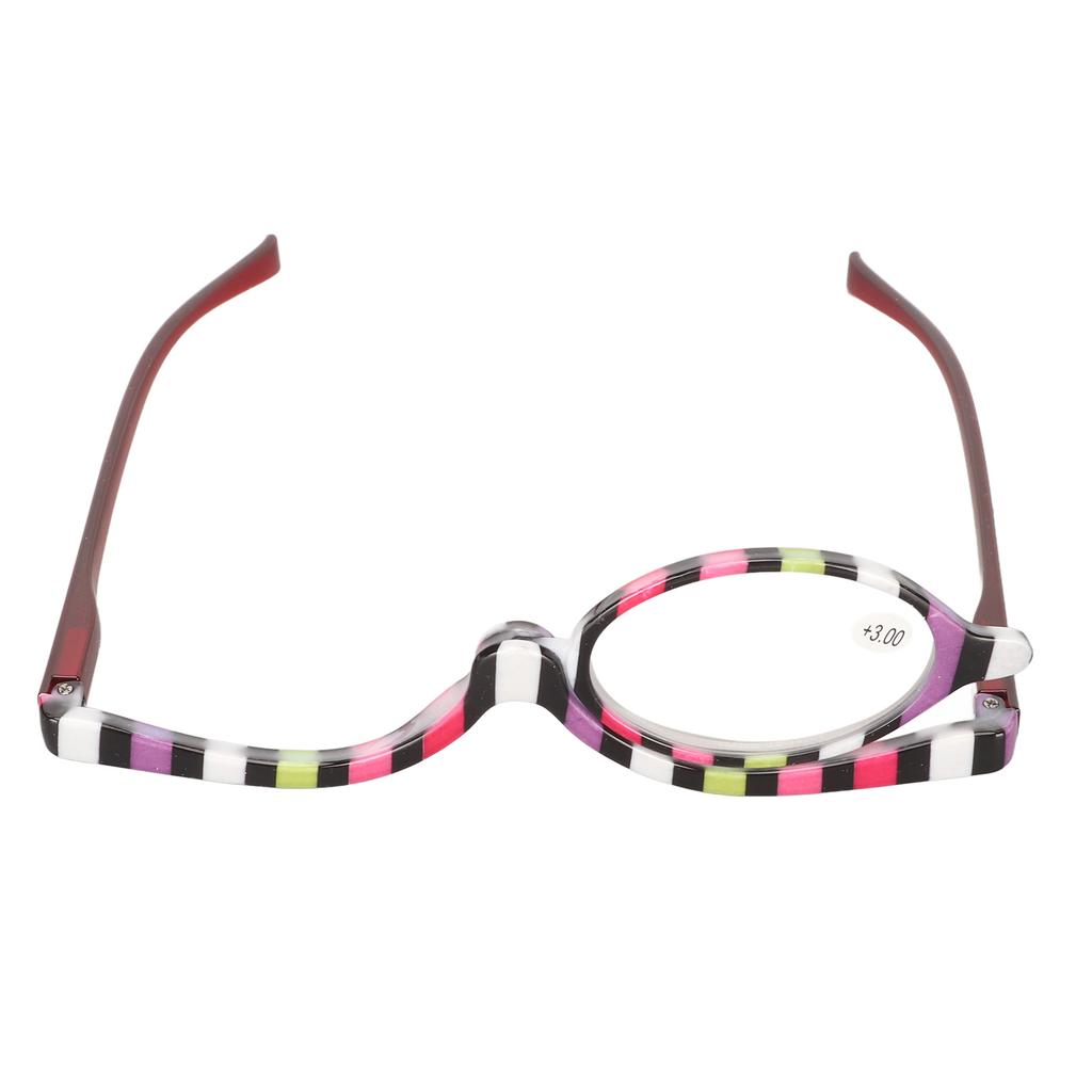 Cosmetic Eye Glasses Rotating Magnifying Makeup Reading Glasses for Performance Party +3.00