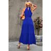 Fashion Sleeveless Summer Elegant Long Dress New Loose Casual Women Simple Office Solid Color A-line Party Dress Female Lace-up Holiday Women Clothing