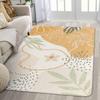 Green Print Machine Washable Living Room Rug Bedroom Bedside Non-Slip Floor Mat Indoor Carpet for Office Laundry Room Home Decor