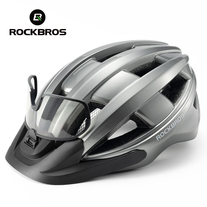 ROCKBROS Ultra-Light Cycling Helmet Taillight Magnetic Goggles Integrated Bicycle Helmet High Quality Protection Mtb Road 55-61cm