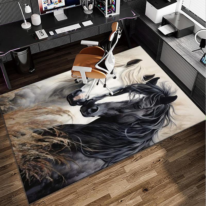 Blue Horse Dreams Office Rug Chair Mat, Entryway Carpet, Suitable for Front Door, Bedroom, Living Room, Desk, Holiday Gift
