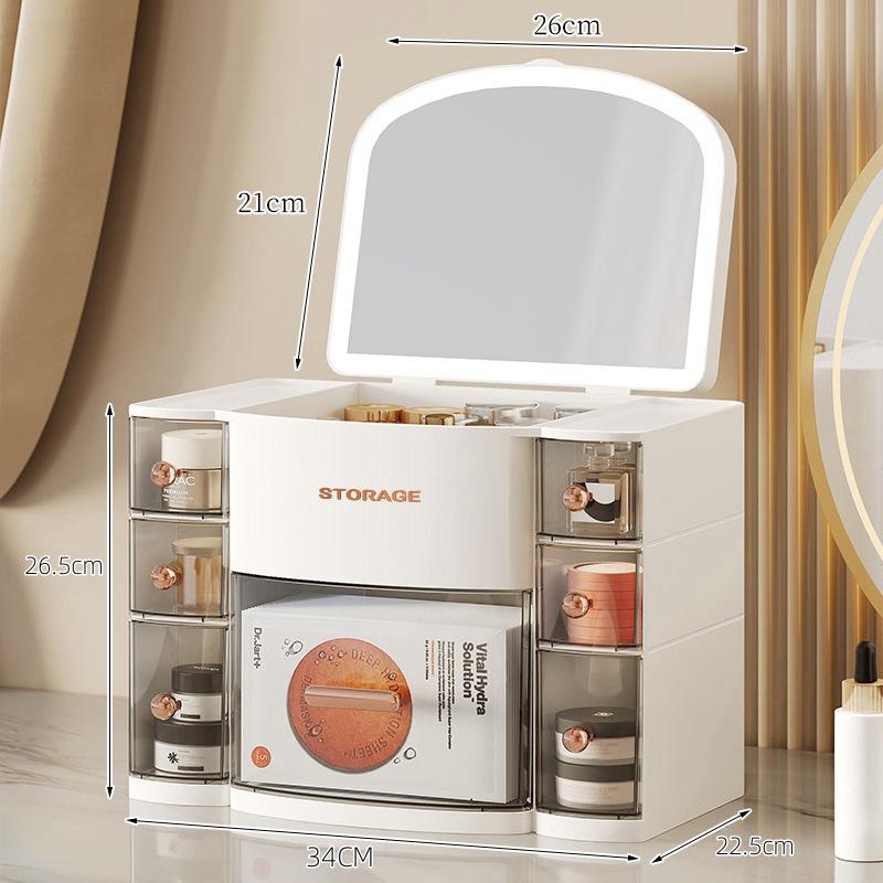 Large Multifunctional Dustproof Cosmetic Organizer for Living Room - Desktop Lipstick Storage Box